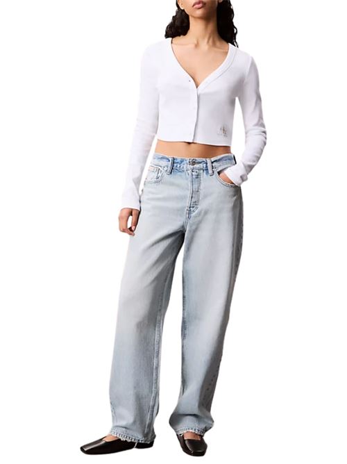 Cardigan bianco in cotone Calvin Klein Jeans | LV047C204GYAA
